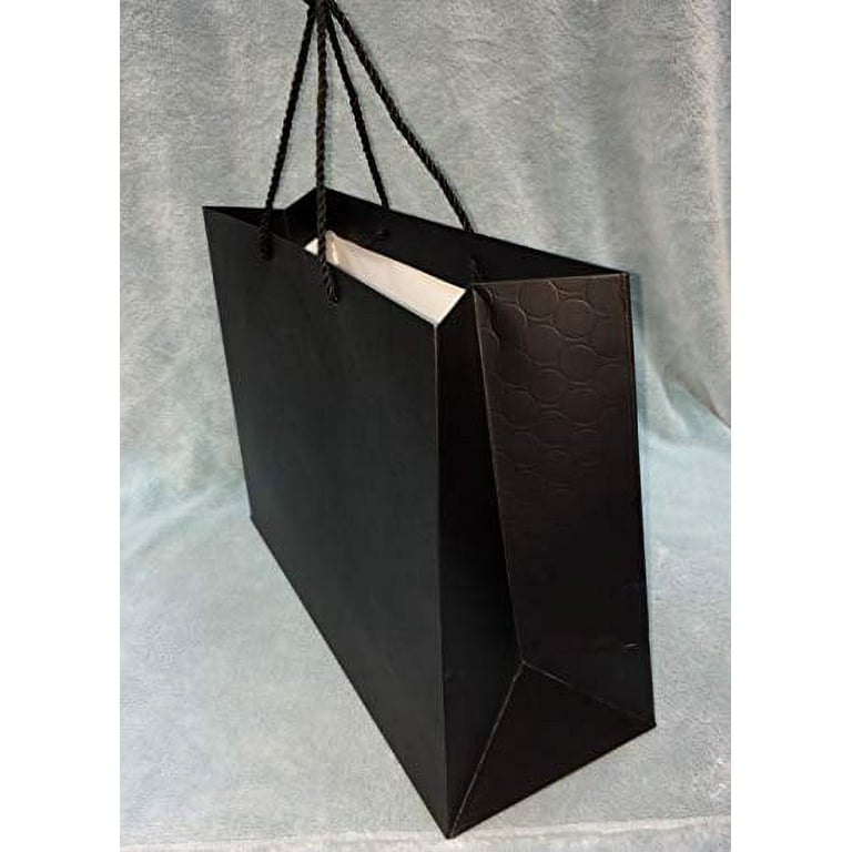 Luxury Matte Quality Boutique Black Paper Gift Bag with Handles