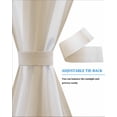 thumbnail image 3 of Beige White Ombre Blackout Door Curtains for French, Glass,Front, Back, Patio Door, Country Minimalist Abstract Gradient Thermal Insulated Rod Pocket Window Curtain Drapes With Tiebacks 25"x40", 3 of 5