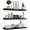 Black, variant on Floating Shelves with Black Metal Guardrail, Shelves for Wall Decor Set of 3, Wall Shelves for Bedroom, Bathroom, Kitchen, Living Room, Plants, Picture Frames, Art- Black