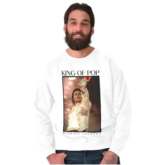 Michael Jackson King of Pop HIStory Graphic Pullover Crewneck Sweatshirt Brisco Brands S