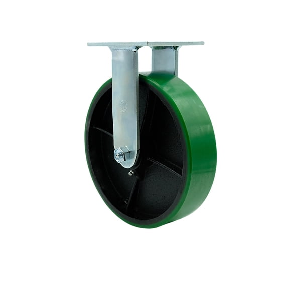 8 Inch Green Poly on Cast Iron Wheel Rigid Caster with Roller Bearing SCC