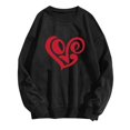 thumbnail image 2 of Xixinqiwan Love Shirts for Women,Womens Heart Print Crewneck Graphic Shirt Lightweight Comfortable Sweatshirt Long Sleeve Pullover, 2 of 4