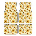 thumbnail image 1 of Kdxio European-style Pattern Sunflower A Print Car Floor Mats Universal SUV Front Rear Floor Foot Mats 4-Piece Full Set with Non-Slip Rubber Backing Car Accessories for Most Cars, 1 of 7