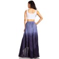 thumbnail image 2 of Sakkas Lyra Womens Bohemian Soft Brocade Rayon Tiered Embroidered Flowy Long Skirt - Navy - S/M, 2 of 5