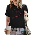 thumbnail image 1 of Camiseta de moda para mujer, de manga corta y cuello redondo, con estampado de corazones, cómoda para exteriores, ideal para verano y primavera, ideal para vacaciones informales y deportes. Para adul, 1 of 5