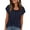Navy Blue, variant on Summer Tops for Women Short Sleeve Crew Neck Pleated T Shirts Dressy Casual Blouses Fashion Clothing