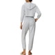 thumbnail image 3 of Conjuntos de sudaderas y pantalones de chándal para mujeres INSPIRE CHIC, sudadera corta y joggers largos XL en gris, 3 of 6
