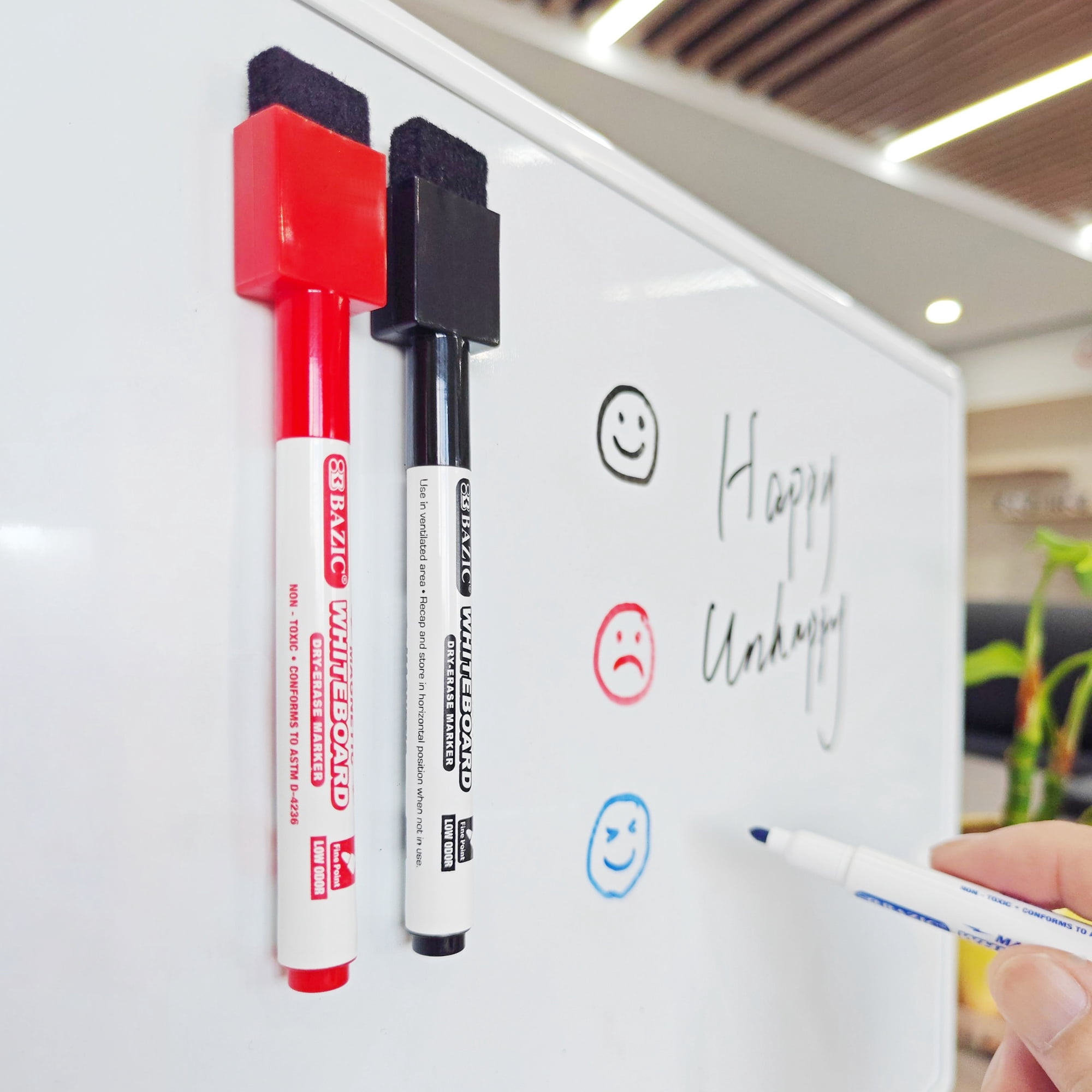 BAZIC Dry Erase Set, Marker + Board Eraser + Cleaner, Whiteboard Markers Set, 12-Packs