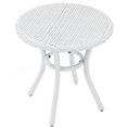 thumbnail image 4 of Crosley Furniture Palm Harbor Outdoor Backyard Patio Wicker Side Table, White, 4 of 5