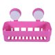 thumbnail image 2 of Organizador con ventosa para paredes de cocina y baño, solución de almacenamiento que ahorra espacio, elegante estante de ducha rosa, 2 of 3