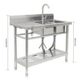 thumbnail image 5 of Toolven Stainless Steel Sink for Kitchen, Durable 201 Steel with Backsplash Baffle, Double Basin, and Easy-to-Install Complete Set, 5 of 7