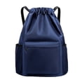 thumbnail image 1 of Mochila de Bolsillo con CordóN Bolsa de Viaje con CordóN Bolsa de Deporte de Fitness para Mujeres Hombres Azul Oscuro, 1 of 5