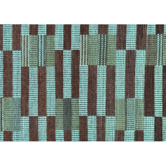 Ahgly Company Indoor Rectangle Abstract Light Blue Modern Area Rugs, 7' x 10'
