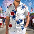 thumbnail image 2 of Leey-World Mens America 250 Anniversary Shirt Hawaiian Shirts for Men | Printed Men's Casual Short Sleeve Button-Down Shirts, Patriotic Style(White,L), 2 of 8