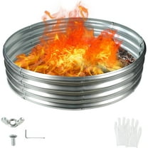 Round Galvanized Fire Pit Ring/Fire Ring - Foldable and Perfect for Outdoor Gatherings and Campfires in The Yard/Garden/Park/Beach