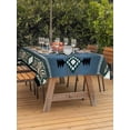thumbnail image 4 of 52x70 Inch Outdoor Tablecloth with Umbrella Hole Zipper Rectangle Blue Southwest Rectangular Tablecloths Outside Waterproof Farmhouse Boho Aztec Abstract Geometric Patio Table Cover for Picnic Party, 4 of 8