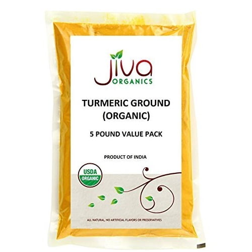 Jiva Organics USDA Organic Turmeric Powder, 5 Pound Bulk Bag