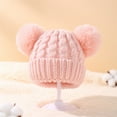 thumbnail image 5 of CPNG Kids Winter Knitted Beanie Hat Cute Girls Hats with Double Faux Fur Pom Pom Warm Fleece Lined Knit Beanies Cap for Cold Weather, 5 of 8