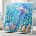 thumbnail image 2 of Ocean Theme Pearl Art DIY Kit, Jellyfish DIY Pearl Painting Set, Sparkling Coastal Wall Decoration with Jellyfish Diamond Pearl Art for Beach Enthusiasts, 2 of 7