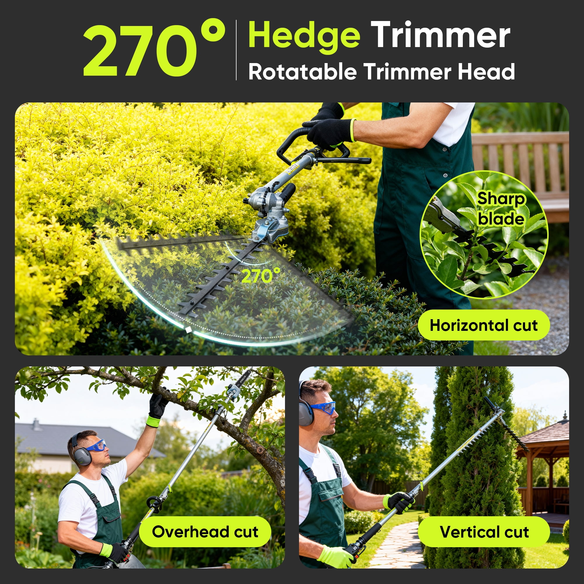 Steelite 52cc 4 in 1 Gas Powered Weed Wacker, 2-Stroke Multi