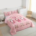 thumbnail image 4 of Manfei Girly Pink Nutcracker Queen Comforter Set for Kids, Winter Christmas Snowflake Bedding Sets, Happy Holiday Reversible Bedding Comforter Set, Luxury Bedroom Decor, 3pcs, 4 of 9