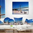thumbnail image 3 of Designart Hong Kong High Bridge at Night - Sea Bridge Throw Pillow - 16x16, 3 of 4