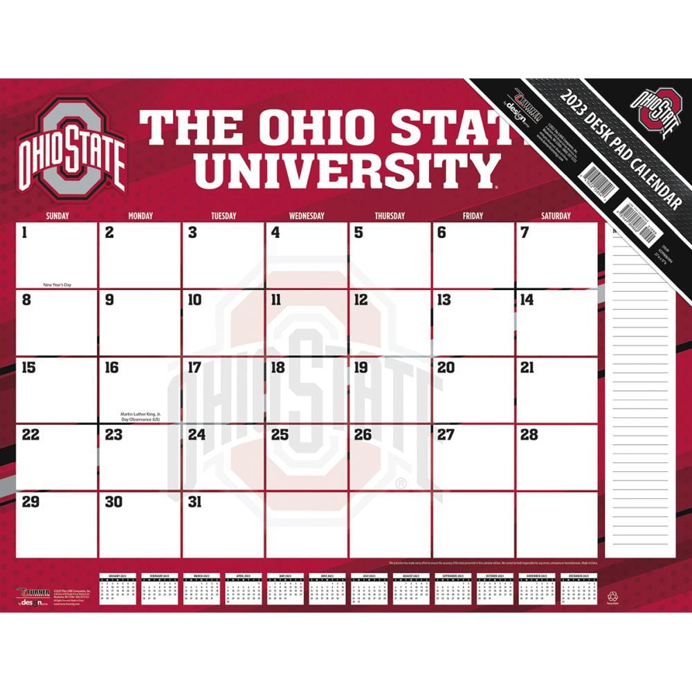 Ohio State Buckeyes 2023 Desk Pad Calendar Walmart