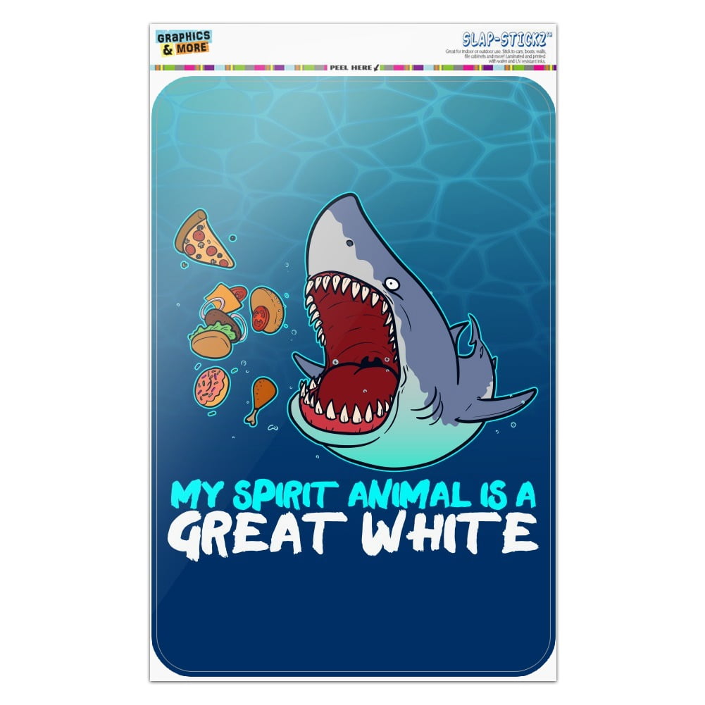 My Spirit Animal is a Great White Shark Wholl Eat Anything Funny Satin Chrome Plated Metal Money Clip 