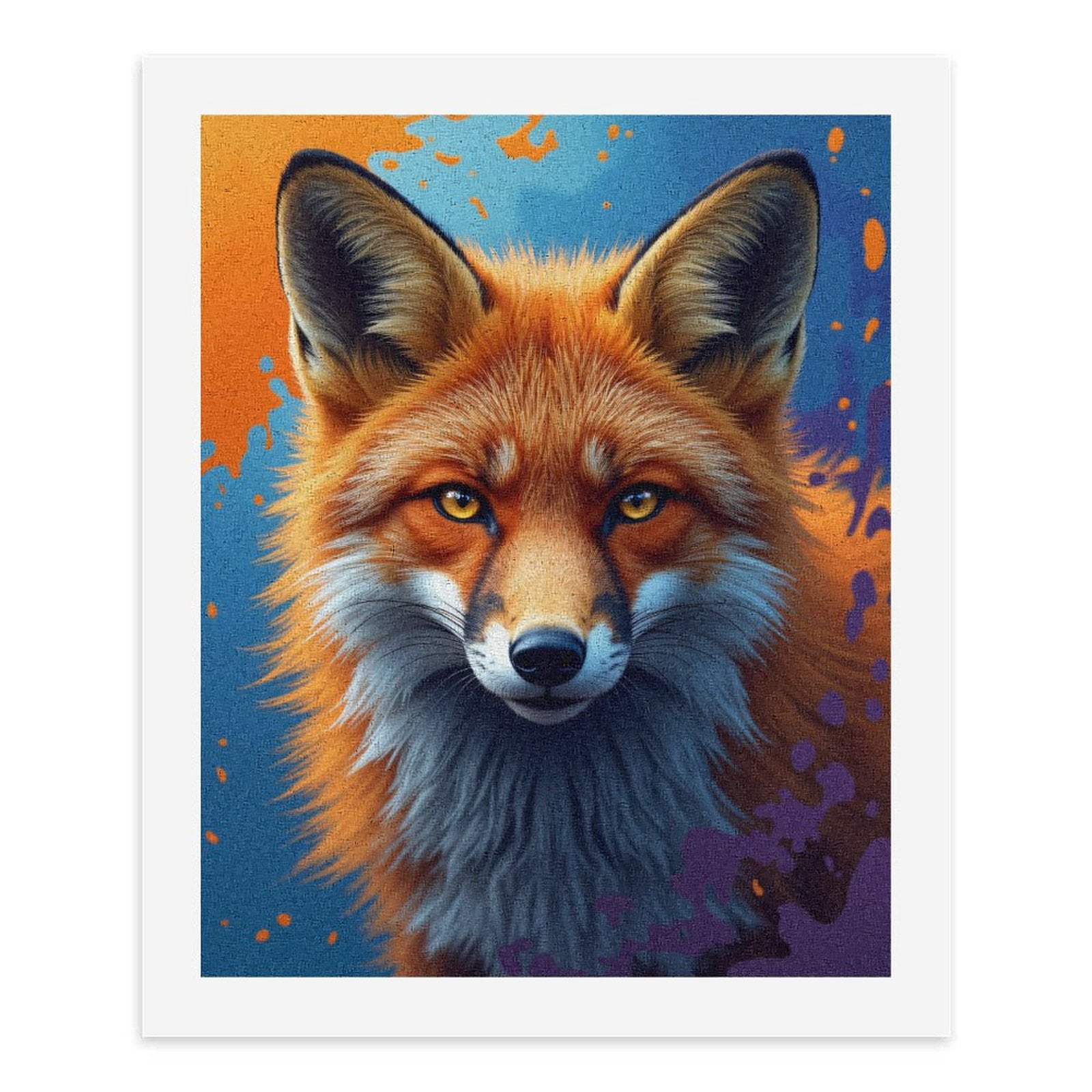 Paint By Numbers Kit for Adults Beginner - DIY Fiery Fox Portrait Art Vivid Colors Canvas Painting Kits for Adults, Frameless Paint By Number for Adults for Home Wall Decor 16x20 Inch