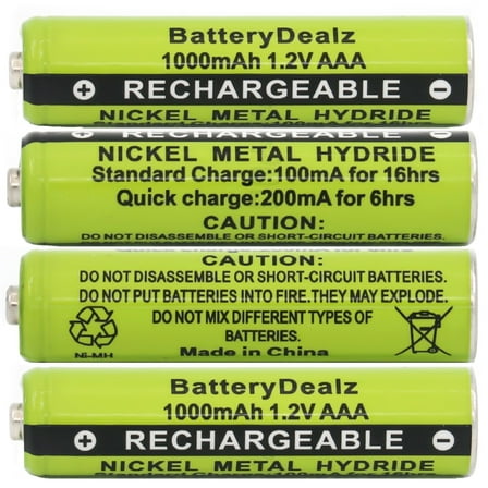1.2V NiMH AAA Rechargeable Batteries for Panasonic Cordless Phones 4-Pack