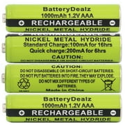 1.2V NiMH AAA Rechargeable Batteries for Panasonic Cordless Phones 4-Pack