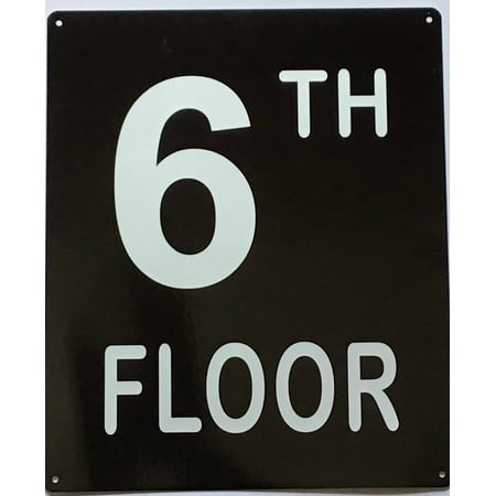 

6TH FLOOR SIGN (10X12 Black Aluminum) -ref21422