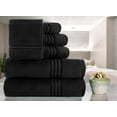 thumbnail image 2 of Casa Copenhagen Zero Twist, 6Pieces 100% Cotton Towel Set- Black, 600 GSM, 2Bath, 2Hand, 2Washcloths made from Egyptian Cotton, Ultra Soft Luxury Towels for Hotel Spa Kitchen Bathroom & Shower, 2 of 6