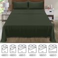 thumbnail image 5 of BELIZZI HOME California King Sheet Sets - Double Brushed Microfiber Bedding Sets, 4 Piece Deep Pocket Bed Sheets Sets - Ultra Soft, Easy-Fit, Wrinkle Free Quick Dry California King Sheet, Olive Green, 5 of 5