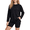 Black, variant on Women's Plus Size Long Sleeve Pajama Top, Loose-Fit Solid-Color Lounge Shirt with Crew Neck S-3X, Dark Grey, XXL
