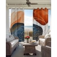 thumbnail image 3 of Boho Geometric Blackout Curtains for Bedroom, Thermal Insulated Drapes, Orange Blue Abstract Patterned Gold Stripes Black Out Curtains 63 Inch Long Room Darkening Kitchen Curtains 42"x63" 2 Panels, 3 of 8