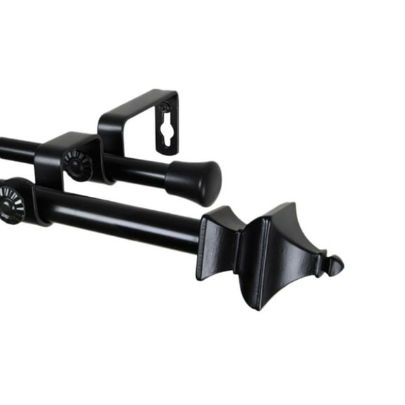 Home Decorative Esta Double Curtain Rod 48-84" - Black