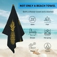 thumbnail image 4 of GZHJMY Beach Towel for Women Girls, Summer Gold Pineapple on Black Bath Towel, Oversized Lightweight Sport Towel, 31x63 Inch, 4 of 7