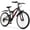 Black, variant on 24 Inch Mountain Bike, 21-Speed Full Suspension Bicycle, MTB with Dual Fenders, Comfortable Saddle for Teens and Adluts, Outdoor Trail Bike