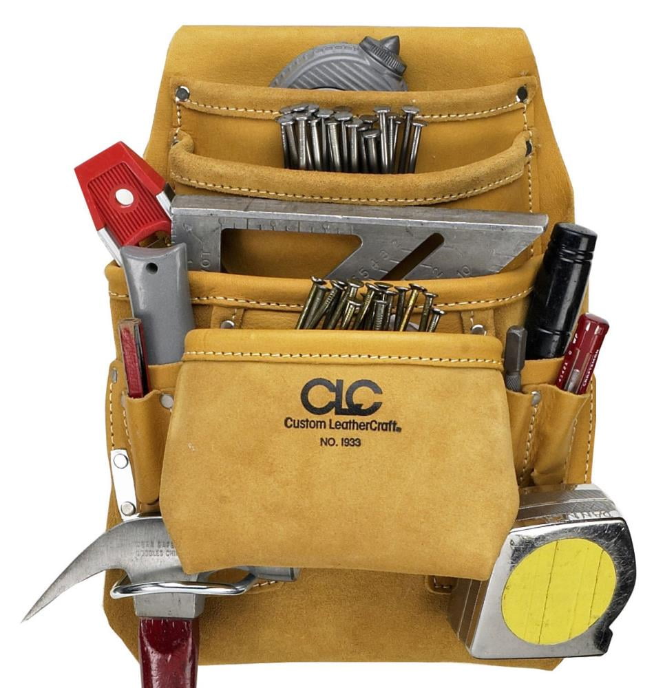 Top Grain CLC Custom Leathercraft I933 Carpenter/'s Nail and Tool Bag 10-Pocket