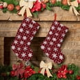 thumbnail image 6 of Picia Snowflakes On A Buffalo Plaid Christmas for 18in Christmas Stockings, Xmas Stocking for Kids, Holiday and Family Stocking for Fireplace or Party Decoration, 6 of 7