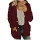 thumbnail image 2 of Abrigo informal con capucha y manga larga para mujer, chaqueta con capucha, suéter de invierno, abrigo cálido de lana con cremallera, abrigo de manga larga para mujer, 2 of 6