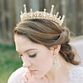 thumbnail image 3 of Corona de reina barroca para mujer, tiaras vintage con piedras preciosas para regalo nupcial de graduación, 3 of 5