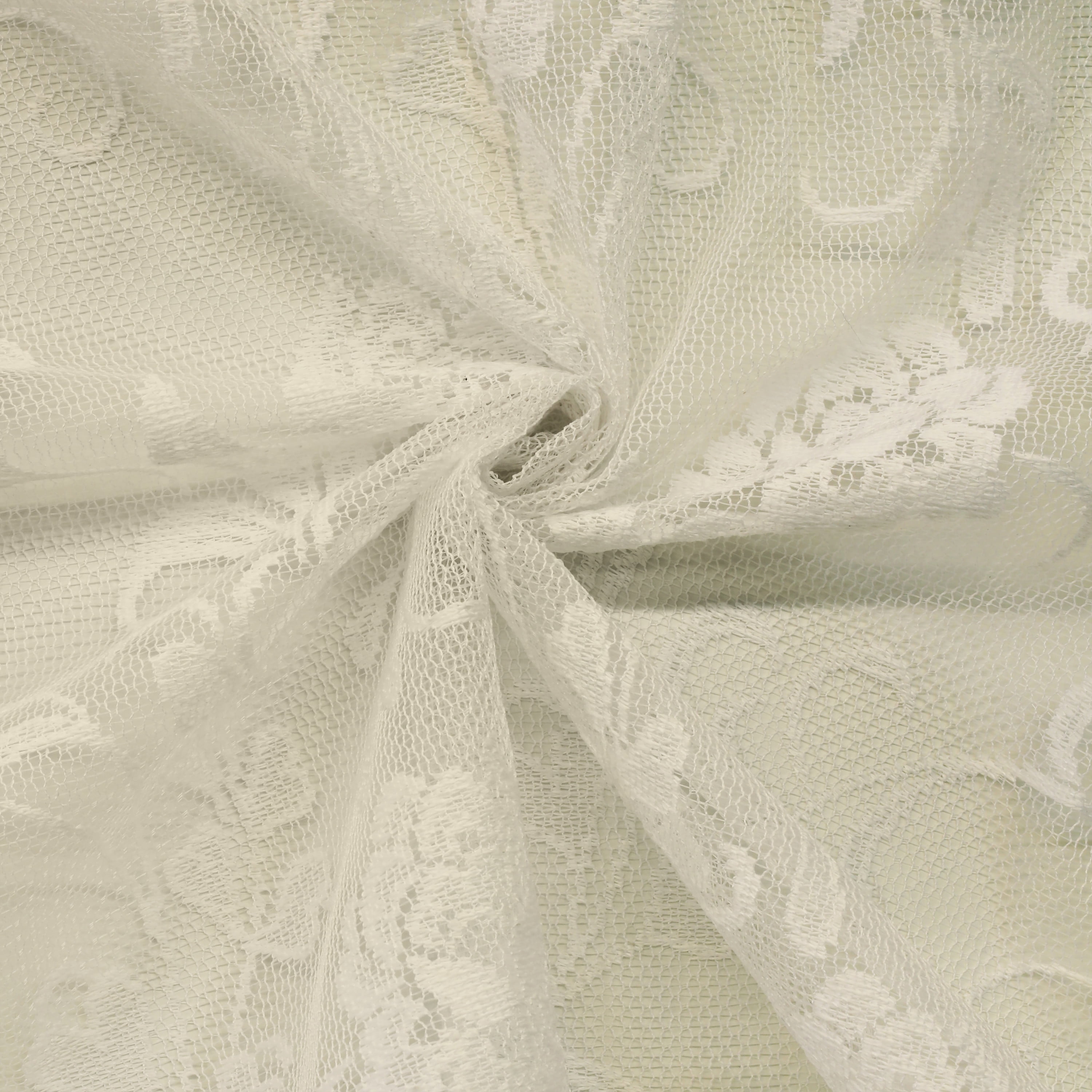 Louis Floral Lace Window Balloon Curtain Panel 55" x 63" in Ivory