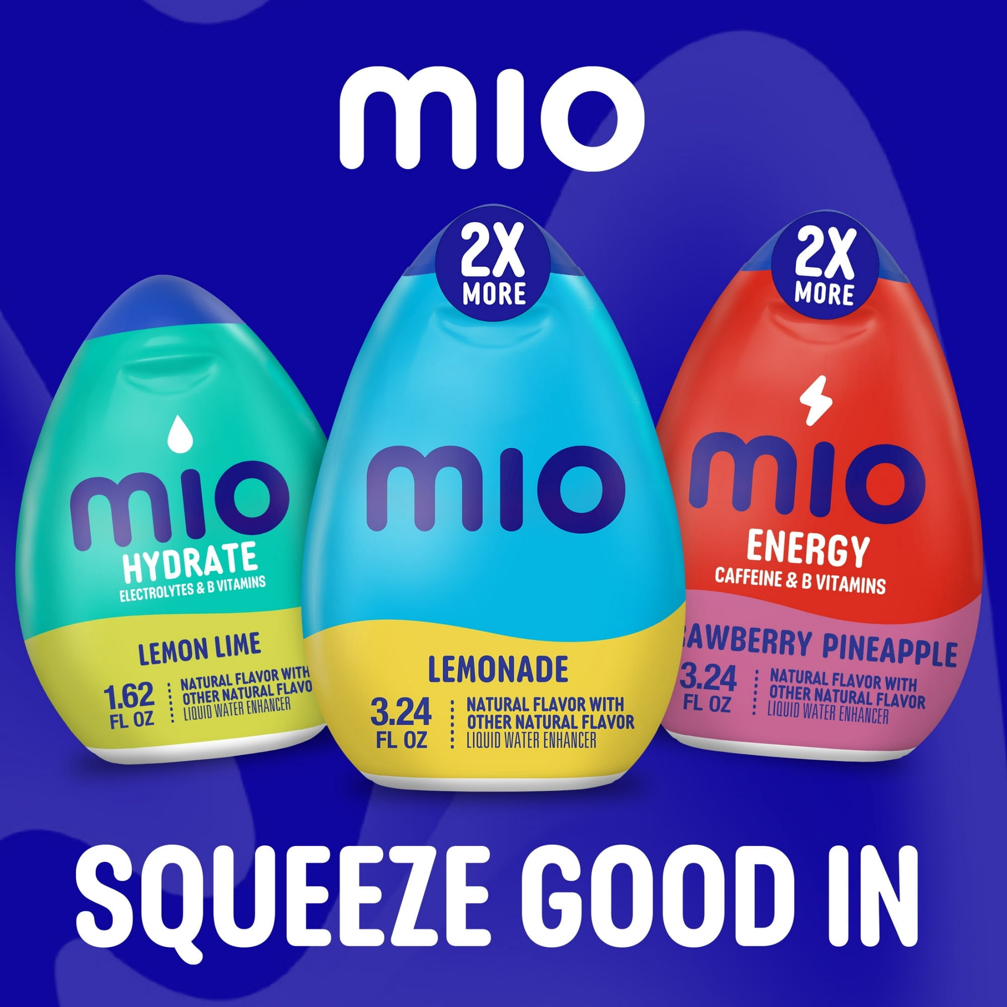 MiO Lemonade Sugar Free Water Enhancer with 2X More, 3.24 fl oz Big Bottle, Liquids (Pack of 3)