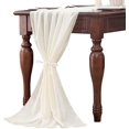 thumbnail image 2 of Coolmade 10ft Ivory Chiffon Table Runner 29x120 Inches Romantic Wedding Runner Sheer Bridal Party Decorations, 2 of 8
