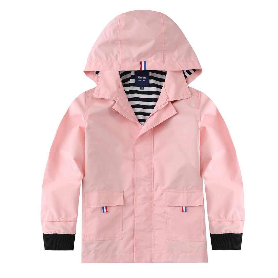 Hiheart Boys Girls Waterproof Hooded Jackets Cotton Lined Rain Jackets 