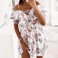 thumbnail image 5 of Blusa con volantes con estampado casual de verano Dress HUOGUO para mujer, 5 of 5