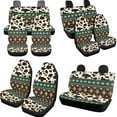 thumbnail image 3 of Uorisanigo Tribal Cow Print Automotive Seat Cover Set of 10 with Comfortable Decorative Car Seat Belt Cover Steering Wheel Cover Car Water Cup Coaster Chapstick Holder Fit for Cars SUVs, 3 of 7