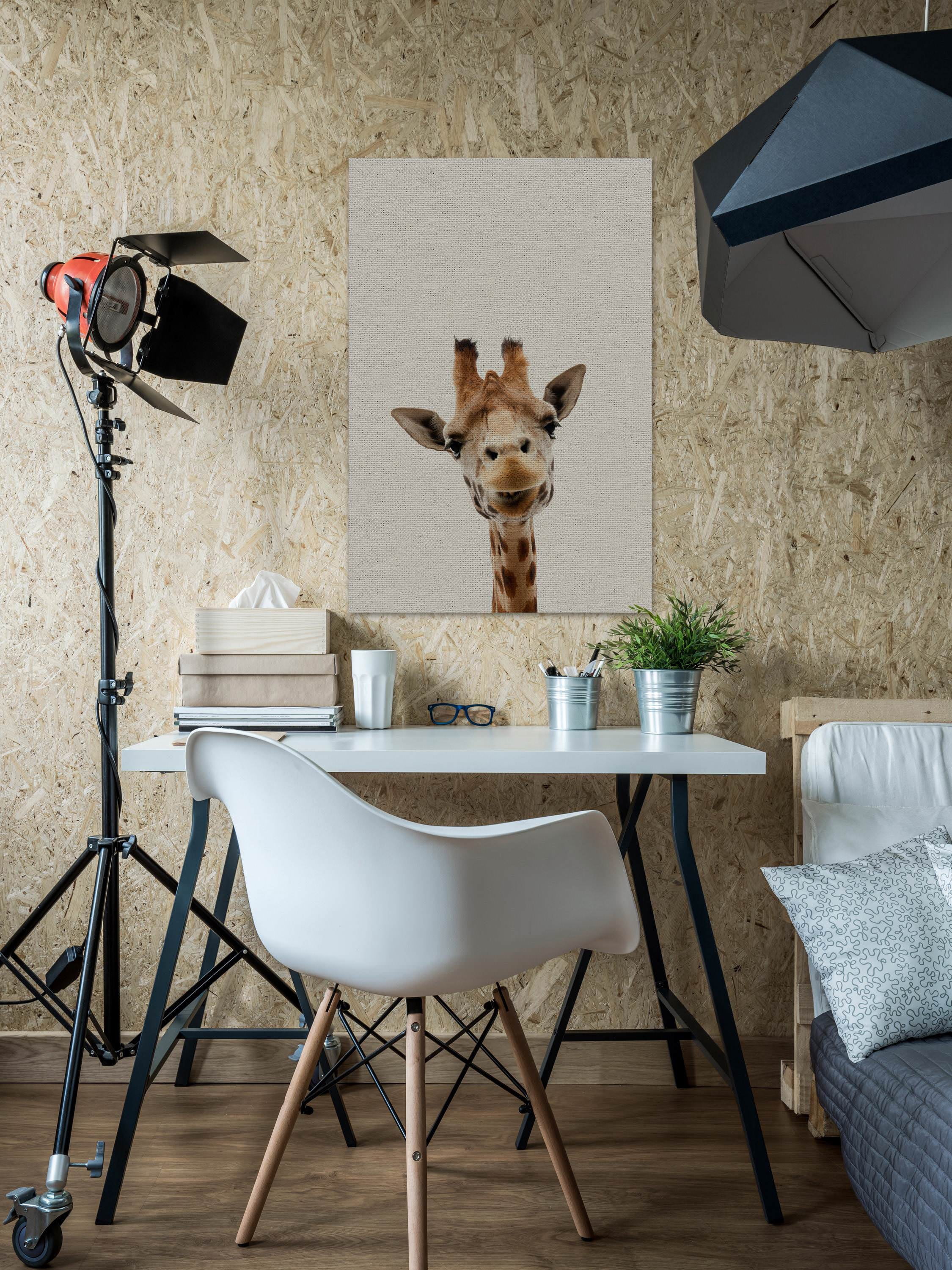 Curious Giraffe Painting Print on Wrapped Canvas